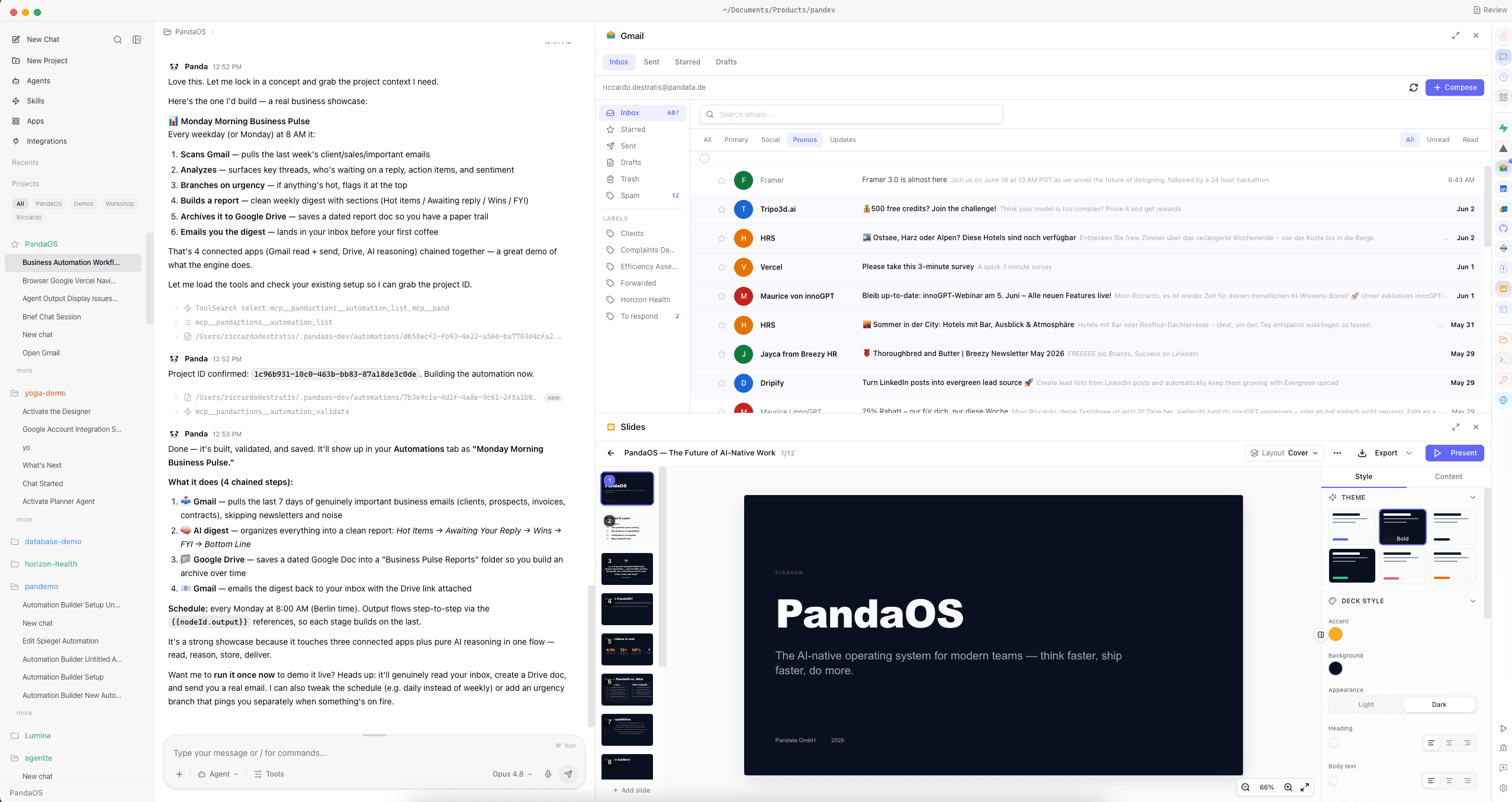 PandaOS business workspace
